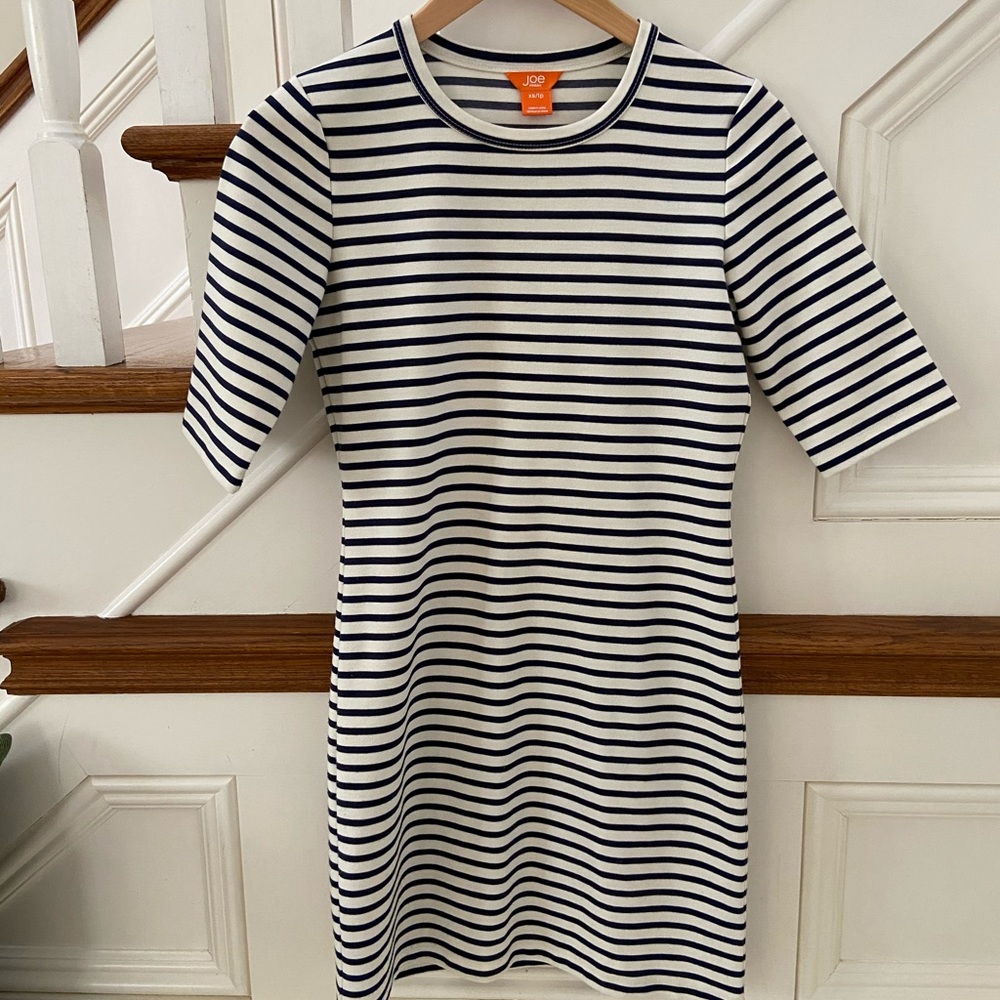 Joe Fresh White/Navy striped dress